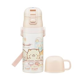 ☆ 스미코구라시/오카시야씨 ☆ 어린이용 2WAY 보틀 350ml SKDC3 스케이터 수통 키즈 컵 직접 마시는 350ml 스테인리스 보틀 보냉 보온 스테인리스 아이 어린이 어린이 보육원 유치원 소녀 남자