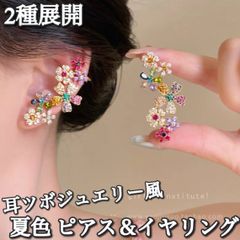 【送料込み】Ladies / 2種展開 / 耳ツボジュエリー風 カラフル 夏色 ピアス イヤリング 191