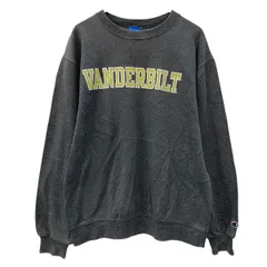 Champion プリントスウェット トレーナー M ダークグレー チャンピオン プルオーバー 裏起毛 ビッグプリント 刺繍ロゴ 秋物 a710-6304