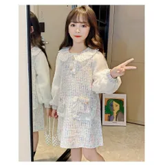 ☆ ホワイト ☆ 160cm ☆ 女の子 ワンピース 長袖 フォーマル 女の子 ワンピース 長袖 キッズスーツ キッズフォーマル フォーマル ドレス 子供 子供服 子ども キッズ ガールズ ジュニア 小学生 中学生 入園式 卒園式 入学式 発表会 七五三