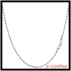 フレンチ ツイスト ねじり ひねり スクリュー ロープネックレス ロープ ステンレス レディース メンズ チェーン ネックレス [Puente]