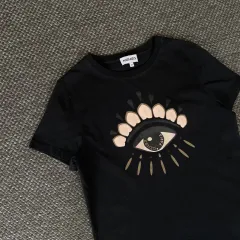 Kenzo KENZO(ケンゾー) 黒 プリンティング コットン 半袖 Tシャツ