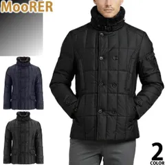 ムーレー シーロ MooRER SIRO-KM ダウンジャケット ダウンコート ブルゾン アウター メンズ 2025年秋冬新作 ダブルブレスト ラビットファー 撥水 防寒 大きいサイズ ブランド 黒 ブラック ネロ