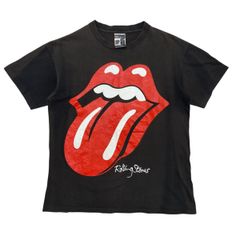 中古 ローリングストーンズ 初来日 スティールホイールズ 1990 東京ドーム Tシャツ クリーニング済み メンズ L フェード 黒