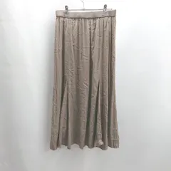 ◇ Θ NATURAL BEAUTY BASIC ウエストゴム ロング フレアー スカート サイズM カーキ レディース E  【1502060042475】