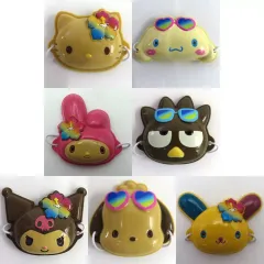 【中古】キーホルダー 全7種セット 「サンリオキャラクターズ ミニチュアおめんコレクション～こんがりビーチバージョン～」