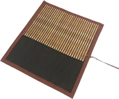 AZNABLE 筆巻き 書道 習字 筆入れ 竹製 持ち運び ポケット付き 筆保管 収納