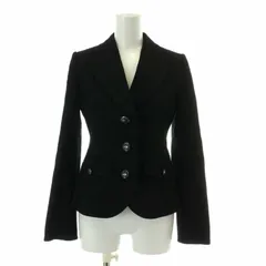 バーバリーブルーレーベル BURBERRY BLUE LABEL テーラードジャケット シングル 3B 裏地チェック柄 総裏地 ロゴボタン 36 S 黒 ブラック /XZ ■GY99のサムネイル