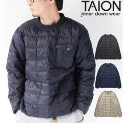 taion プルオーバー ダウン メンズ m l xl タイオン インナーダウン ベーシック クルーネックポケット ダウンプルオーバー TAION-100PB