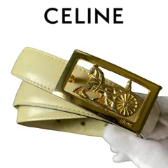 CELINE セリーヌ ベルト 馬車金具 レザー フィービー期 ボルドー系 CELINE セリーヌ ベルト 馬車金具 レザー フィービー期 ボルドー