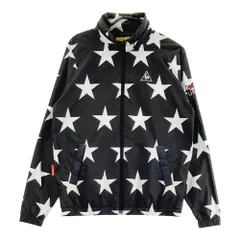 サイズ：M LE COQ GOLF ルコックゴルフ  フード付きナイロンジップジャケット 総柄 ブラック系 [240001343399] ゴルフウェア レディース ストスト