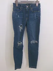 ◇ AZUL BY MOUSSY ダメージ ストレッチ スキニー デニム パンツ ジーンズ サイズ XS ブルー系 レディース P  【1210210033661】