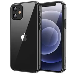 JEDirect iPhone12 / iPhone12 Pro ケース (6.1インチ専用) 黄ばみなし 衝撃吸収 バンパーカバー 傷つけ防止 クリアバック (ブラック) 0