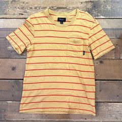 brixton /ブリクストン 半袖ボーダーtシャツ tee メンズ mサイズ コットン ツートーン スケーター ストリート used