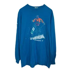 Hanes 長袖 プリントTシャツ L ブルー ヘインズ コットン100% Snowbird ロンT カットソー トップス 春物 a710-5779のサムネイル
