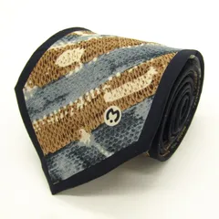 ミラショーン ブランド ネクタイ ストライプ柄 ロゴ シルク イタリア製 PO メンズ ブラウン mila schon 【中古】