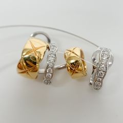【中古】 【セールSALE】 CHANEL シャネル ココ クラッシュ ダイヤ イヤリング 750(YG×WG)