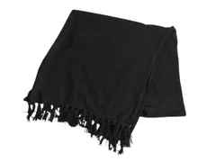 【お得なクーポン配布中!】 高級 100% カシミヤ ANN TAYLOR 大判 ブラック フリンジ付き ストール レディース / 古着 マフラー 無地 黒 ひざ掛け 肩掛け 防寒 秋 冬
