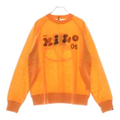 A BATHING APE (アベイシングエイプ) BABY MILO CREWNECK KNIT ベイビーマイロ 両面プリント クルーネック アクリルコットンニット セーター オレンジのサムネイル