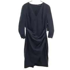 未使用 ZARA BASIC ザラベーシック 7分袖 ミニワンピース M ネイビー レディース 古着