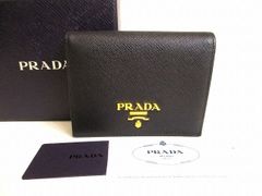 プラダ PRADA サフィアーノメタル レザー 2つ折り 財布 コンパクト財布 コンパクトウォレット メンズ レディース 【未使用保管品】