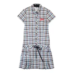 サイズ：M FILA GOLF フィラゴルフ  半袖ワンピース チェック柄 ホワイト系 [240101360402] ゴルフウェア レディース ストスト