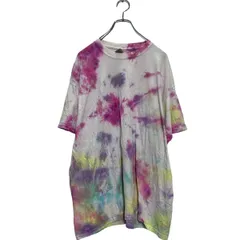 GILDAN 半袖 タイダイTシャツ XL ホワイト ピンク マルチカラー ギルダン ビッグサイズ クルーネック 古着卸 アメリカ仕入 a604-6877