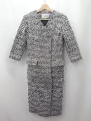 ■ ⊇ design DressLab ドレスラブ 防寒性 長袖 ノーカラーラメ入りコート サイズS ブラック系 レディース E  【1507250009955】のサムネイル
