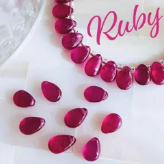 NS-14 Gem Quality【天然石】ルビー✦スムースドロップ 5×4mm 30p_Ⅱ｜#akeeeeeyNStones｜パワーストーン 守護石 Ruby 宝石の女王 紅玉 誕生石 バースデーストーン
