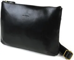 [アルト] サコッシュ ミニショルダーバッグ 姫路レザー レディース ユニセックス 牛革 日本製 シボ革 斜めがけ ファスナー開閉 多機能 AMSB-1152 alto (BLACK)