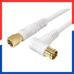 【在庫処分】ホワイト/FBT-720/2m 接栓（ねじ式) - (プッシュ式) L型プラグ 同軸ケーブル S4CFB S4CFB 2m アンテナケーブル 地上デジタル放送対応 CS BS 4K8K フジパーツ