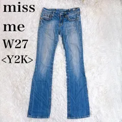 miss me ブーツカットデニム W27 フレアジーンズ Y2K デニムパンツ フラップポケット 太ステッチ