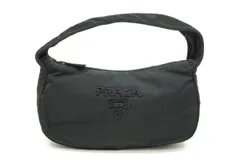 プラダ ミニ ハンドバッグ アクセサリーポーチ ビーズ ロゴ ワンハンドル テスートナイロン 黒 ブラック PRADA 2872h