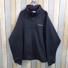 USA古着00's Columbiaウォームアップジャケット裏フリース黒ブラック Columbia】 ワンポイントロゴ刺繍 裏地フリース ウォームアップ