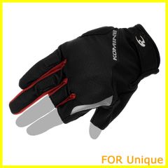 【在庫処分】コミネ(KOMINE) バイク用 GK-2603 プロテクト3フィンガーレスメッシュグローブ Black Red S