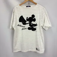 GEMS  HOLLYWOOD MICKEY 90年代 ボートネック ボーダープリントTシャツ WALT DISNEY COMPANY  シミ有 07052107 01のサムネイル