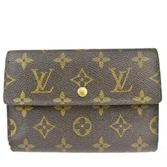 【中古】 ルイヴィトン LOUIS VUITTON ポルト トレゾール エテュイ パピエ 三つ折り 財布 モノグラム レザー M61202 01MK483
