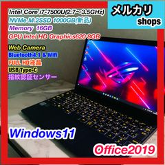 【新品NVMe M.2SSD】ASUS Zenbook/Core i7 ①