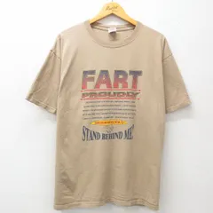 XL/古着 半袖 ビンテージ Tシャツ メンズ 00s FART メッセージ 大きいサイズ コットン ベージュ カーキ 25jul19 中古
