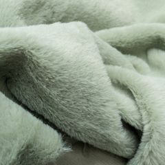 即決可　くすみグリーン　80×50㎝　ファー生地　ボア生地　ハンドメイド　素材　材料　パーツ　ハギレ　フェイクファー　ぬい服　ぬいぐるみ　着ぐるみ　あんスタ　ツイステ　生地　ふわふわ　もこもこ　手芸