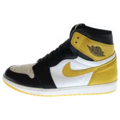 NIKE (ナイキ) エアジョーダン1 レトロ イエローオークル ハイカットスニーカー ブラック/イエロー US13/31cm 555088ー109