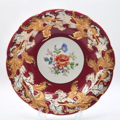 MEISSEN マイセン 一級品 グランツゴールド 飾り皿 金彩 赤 ボルドー マイセン 1級品 グランツゴールド 飾り皿 金彩 赤 ボルドー