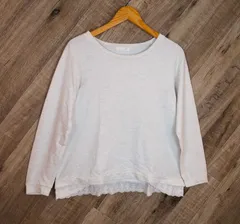 M1-00828 【Women】cloudnine(クラウドナイン) 長袖 カットソー (Lサイズ相当) / 白系 全体的に毛玉有のサムネイル