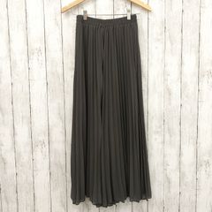 【 aquagarage 】シフォンプリーツワイドパンツ ダークグレー M