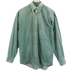 ランズエンド 90s オールド USA製 長袖 ボタンダウンシャツ S グリーン LANDS' END デニム メンズ 【中古】  【230831】