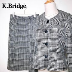 ケイ・ブリッジ K.Bridge 千鳥格子 襟2way スカートセットアップ レトロ 上品
