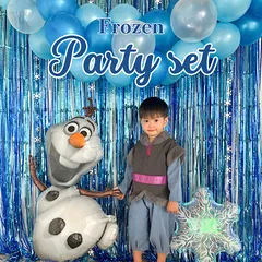 アナ雪風 パーティー 飾り付け セット オラフ バルーン ガーランド フォトブース 誕生日 飾り 雪の結晶 クリスマス 冬 男の子 女の子