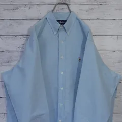 Polo Ralph Lauren ポロラルフローレン 長袖シャツ 厚手 無地 ポニー刺繍ロゴ 長袖 ボタンダウンシャツ BDシャツ ライトブルー 水色 メンズ  17 1/2 - 35 XL 100% COTTON 20202710