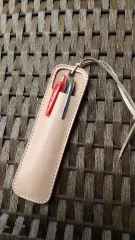 【ハンドメイド】飴色に育つサドルレザー(ヌメ革)の2本差しシンプルペンケース
