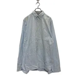 TOMMY HILFIGER 長袖 無地シャツ L ライトブルー トミーヒルフィガー ボタンダウン ワンポイントロゴ 古着卸 アメリカ仕入 a603-6859